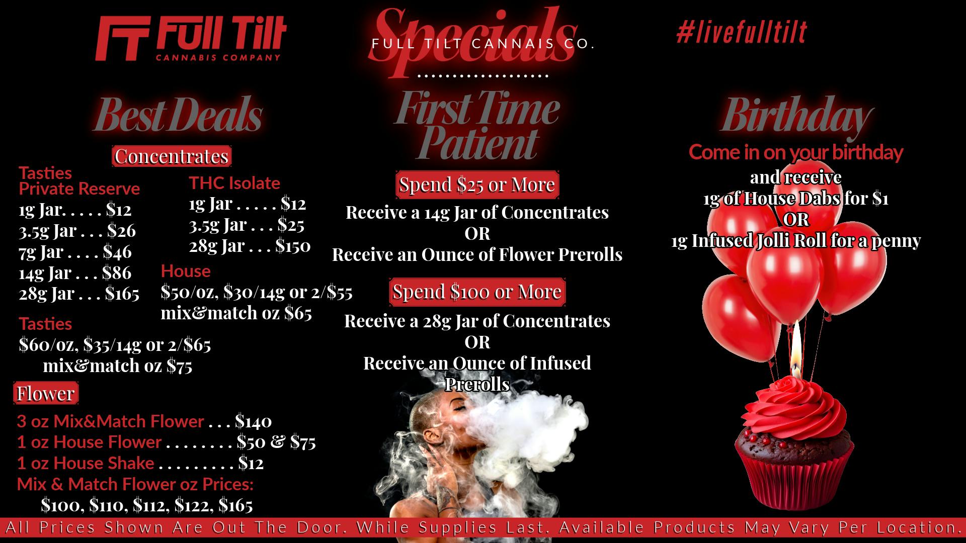 Full Tilt Cannabis Co - Miami $1 Gram House Dabs for Your Birthday🎂