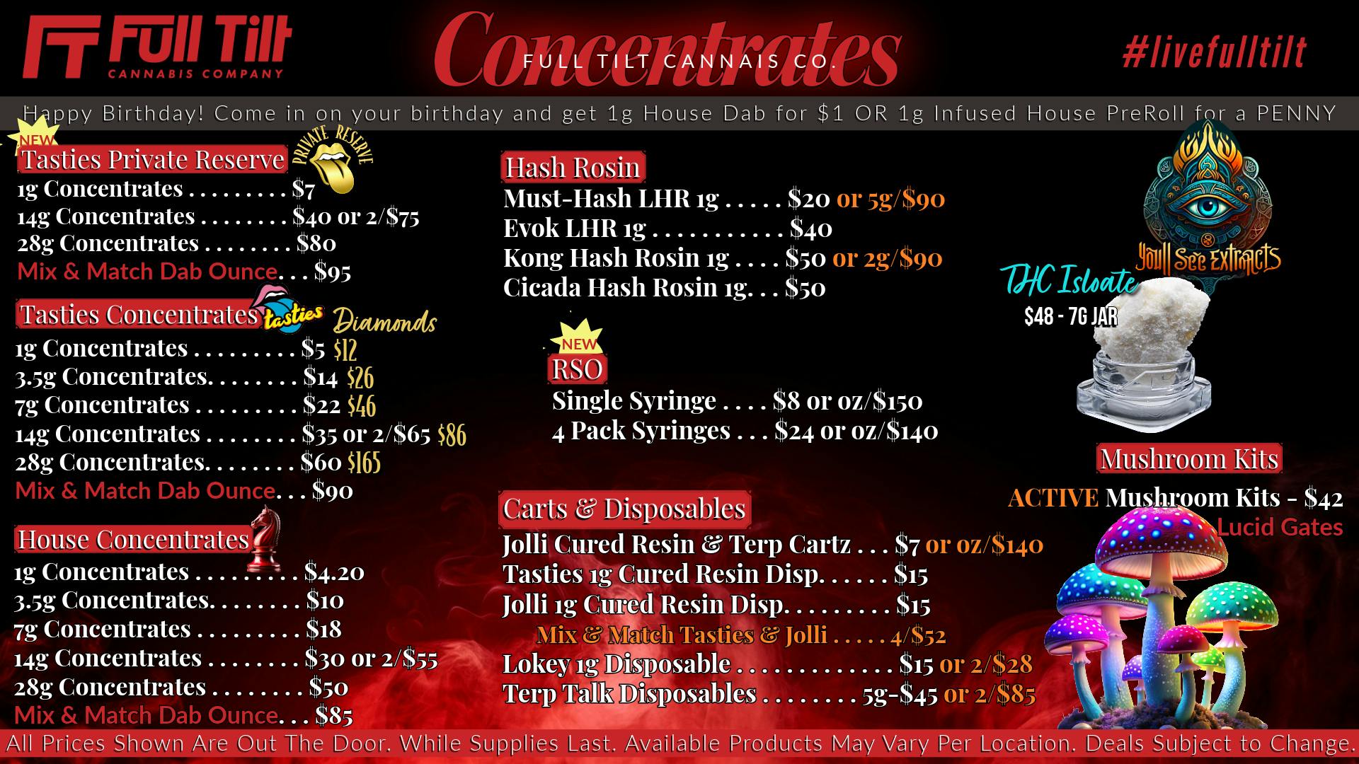 Full Tilt Cannabis Co - Miami $7 1g Tasties Reserve Dabs ✨Better Quality✨