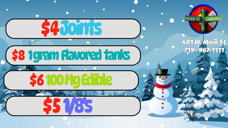 Main Street Cannabis December Deals!