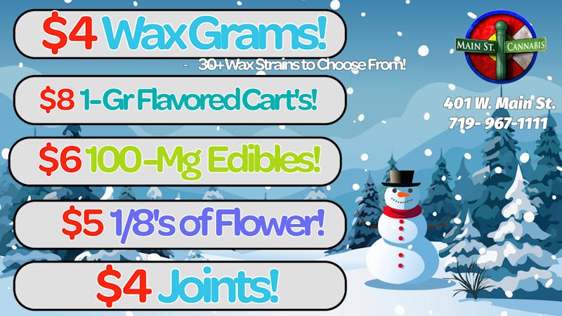 Main Street Cannabis December Deals!