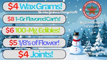 Harvest Dispensary December Deals!
