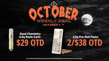Seed & Smith Cannabis Good Chem .5g Live Rosin Carts for $29 OTD