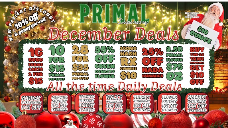 Primal Dispensary December Deals!