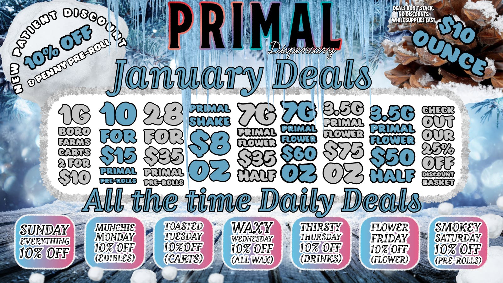 Primal Dispensary January Deals!!