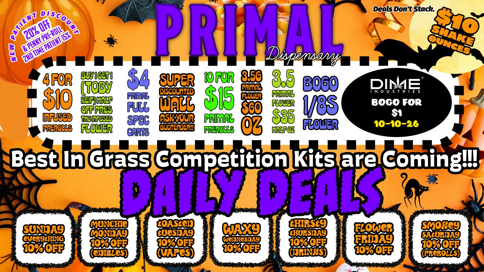 Primal Dispensary October Deals!!