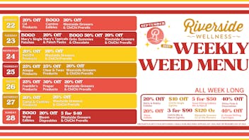 Riverside Wellness WEEKLY WEED MENU 9/22-9/28