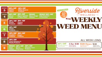 Riverside Wellness Weekly Weed Menu 11/3-11/9