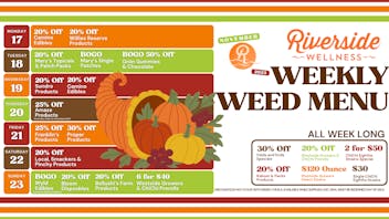 Riverside Wellness Weekly Weed Menu 11/17-11/23