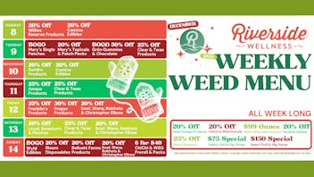 Riverside Wellness WEEKLY WEED MENU 12/15-12/21