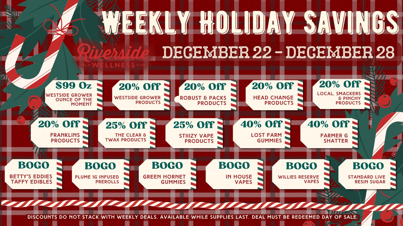 Riverside Wellness WEEKLY HOLIDAY SAVINGS 12/22-12/28