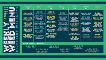 Riverside Wellness WEEKLY WEED MENU 1/26-2/1