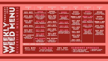 Riverside Wellness WEEKLY WEED MENU 2/2-2/8