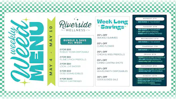 Riverside Wellness Weekly Weed Menu 5/4-5/10