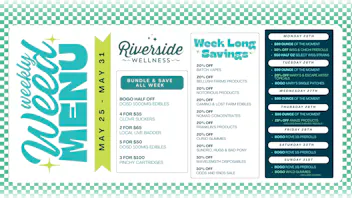 Riverside Wellness Weekly Weed Menu 5/25 - 5/31