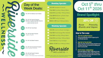 Riverside Wellness Weekly Weed Menu 10/4-10/11