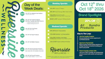 Riverside Wellness Weekly Weed Menu 10/12-10/18