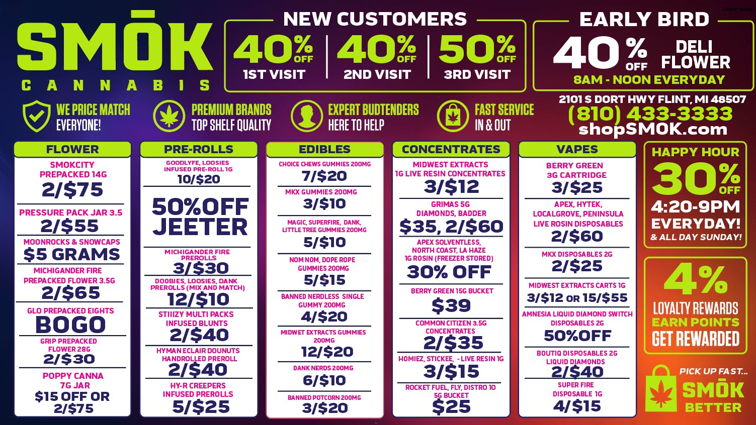 Smók Cannabis 50%OFF JEETER ALL WEEKEND