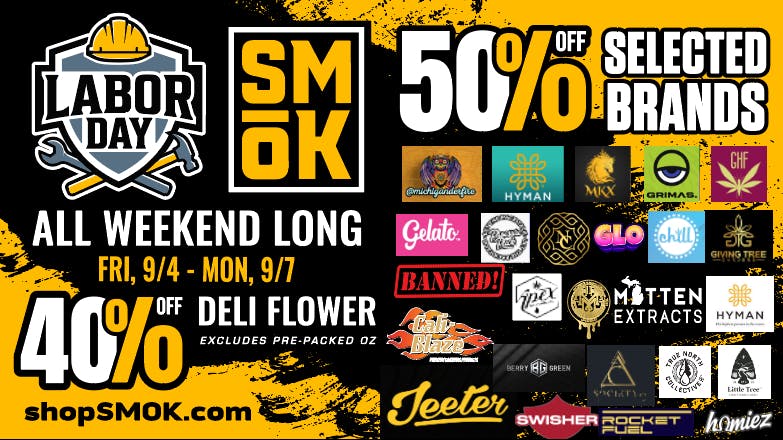 Smók Cannabis 50% OFF SELECTED BRANDS ❤️ 40% OFF DELI FLOWER