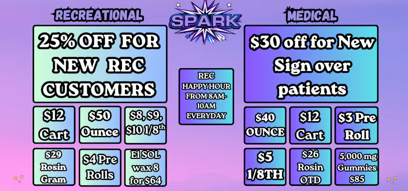 Spark Dispensary August Deals Coming in HOT at SPARK