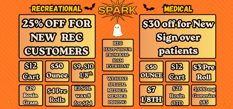 Spark Dispensary Spooky Season is here at Spark!