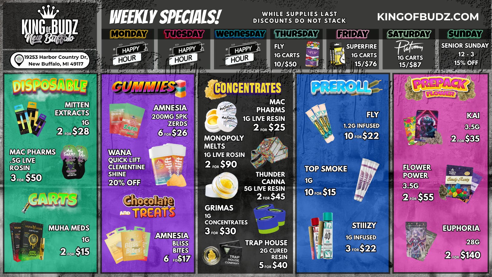 King of Budz - New Buffalo Shop New Buffalo's Lowest Prices !!!