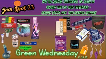 Spot 23 LLC Green Wednesday 30% Off Store!