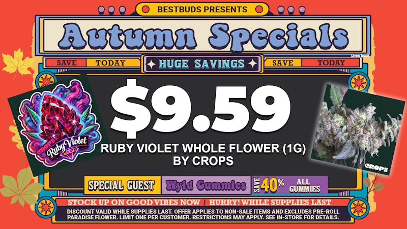 BestBuds Dispensary 🔥Score 1G Ruby Violet by Crops for just $9.59!!!