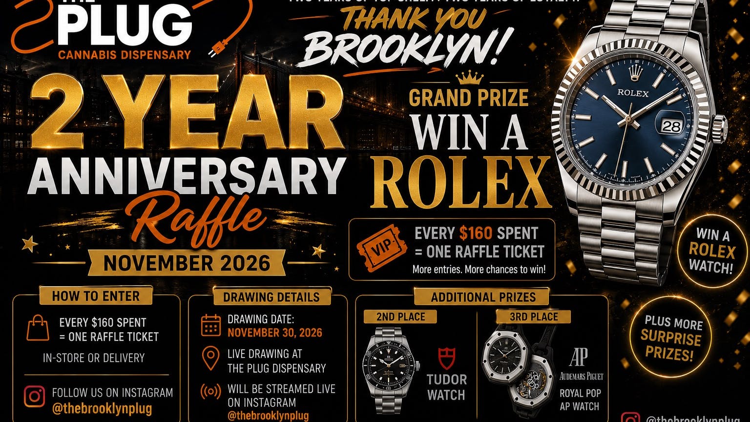 The Plug - Hudson Yards / NoMad Delivery 2 Year Anniversary Raffle!