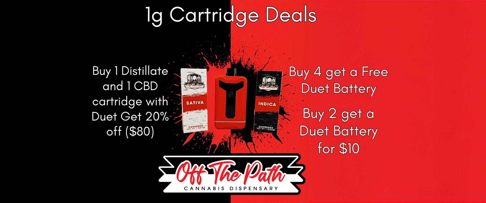 Off The Path Cannabis Dispensary 1g Cartridge Deals