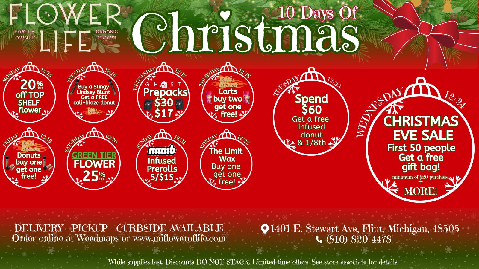 Flower of Life- Delivery 10 Days of Christmas SALE!!!!