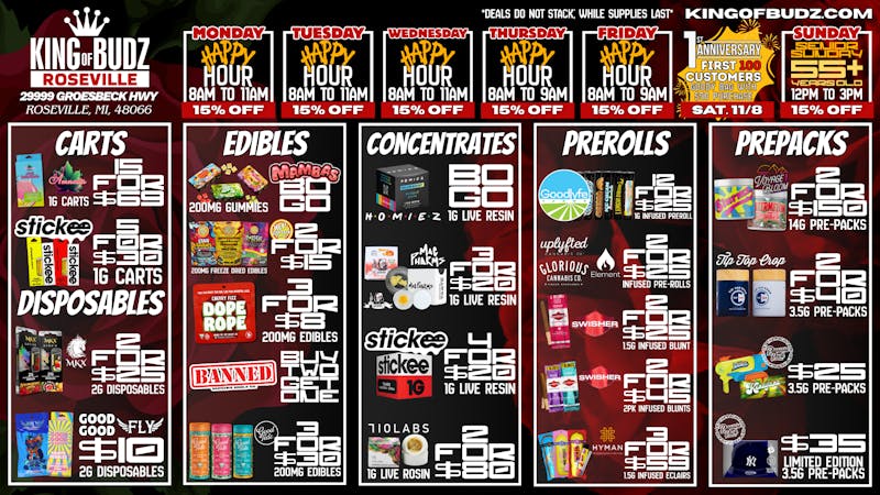 King of Budz Roseville KOB ROSEVILLE'S 1ST ANNIVERSARY🎉