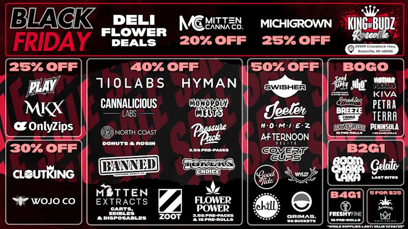 King of Budz Roseville BLACK FRIDAY SPECIALS! 🔥