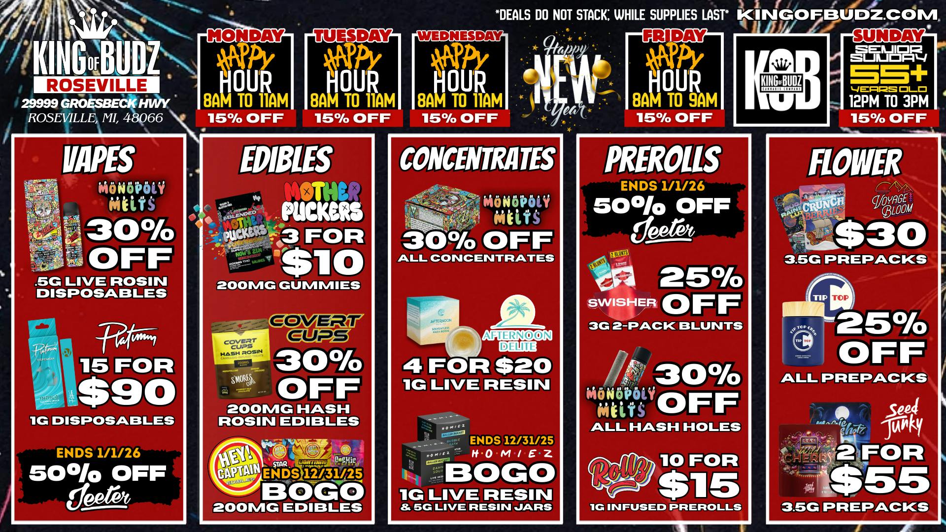 King of Budz Roseville NEW YEAR, NEW DEALS!
