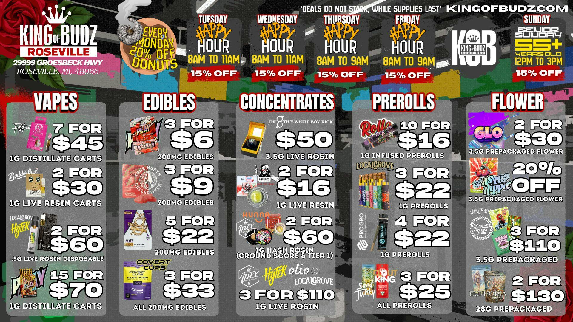 King of Budz Roseville KOB Roseville Deals 4/21-4/26