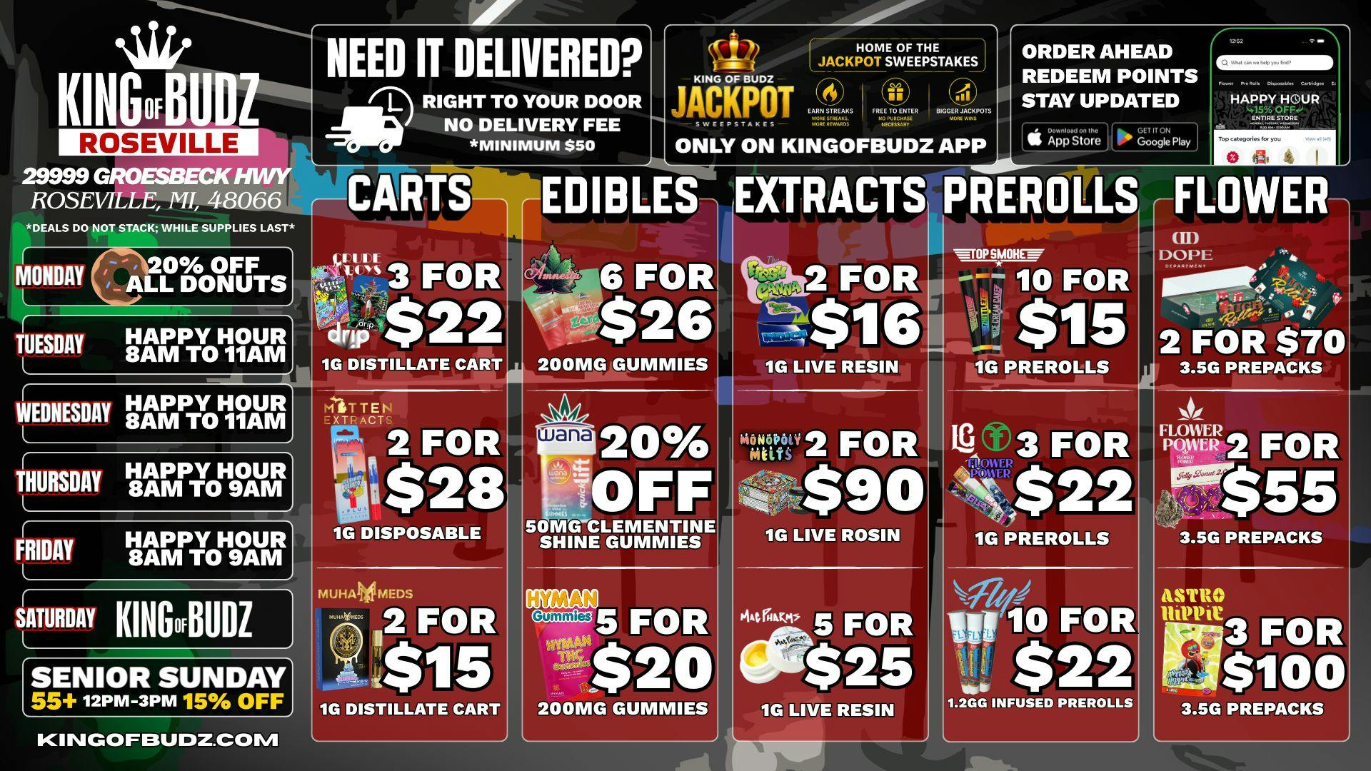 King of Budz Roseville KOB Roseville Summer Deals 7/20-8/2