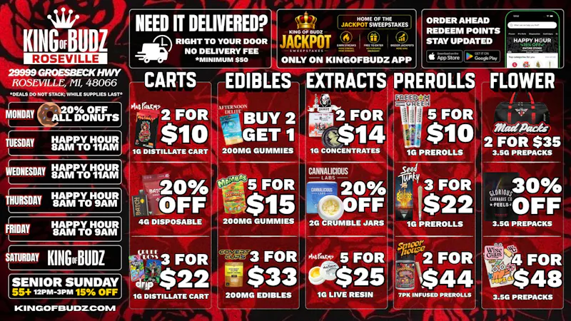 King of Budz Roseville KOB Roseville Deals 6/3-6/16