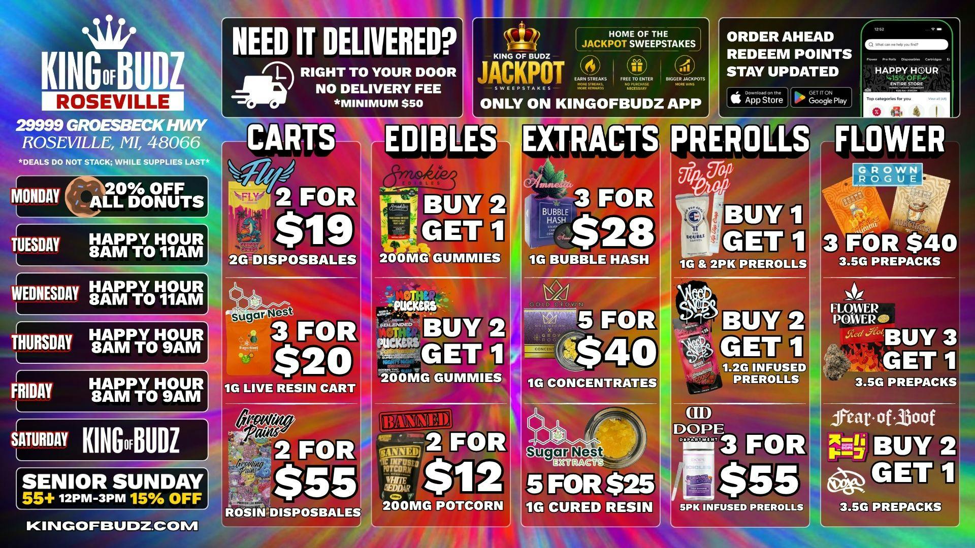 King of Budz Roseville KOB Roseville Weekly Deals 8/17-8/30