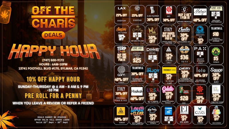 Off the Charts - Sylmar END OF SUMMER DEAL
