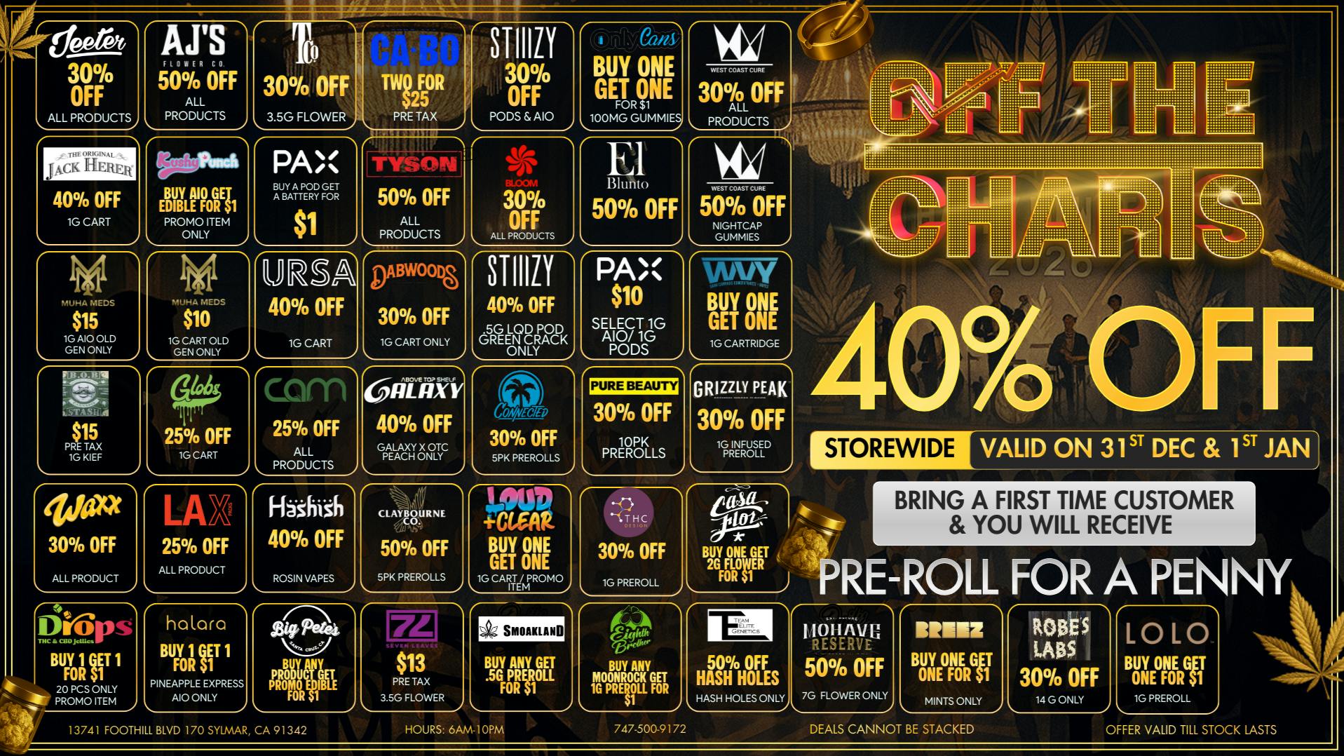 Off the Charts - Sylmar NEW YEAR, NEW WEEKEND DEALS🎉🍾