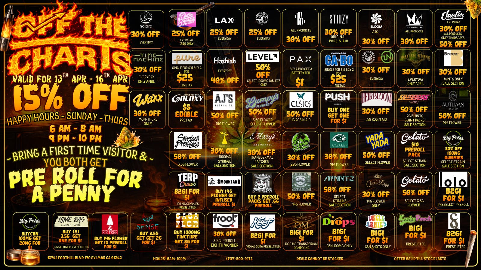 Off the Charts - Sylmar Smokin’ Hot Weekend Deals 🤷🏽‍♀️