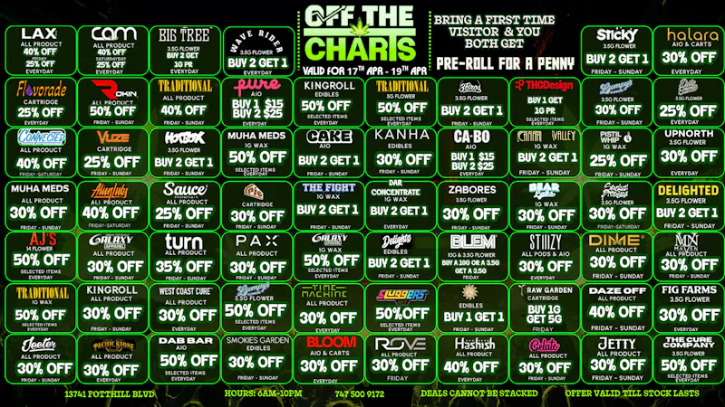 Off the Charts - Sylmar Smokin’ Hot Weekend Deals 🤷🏽‍♀️