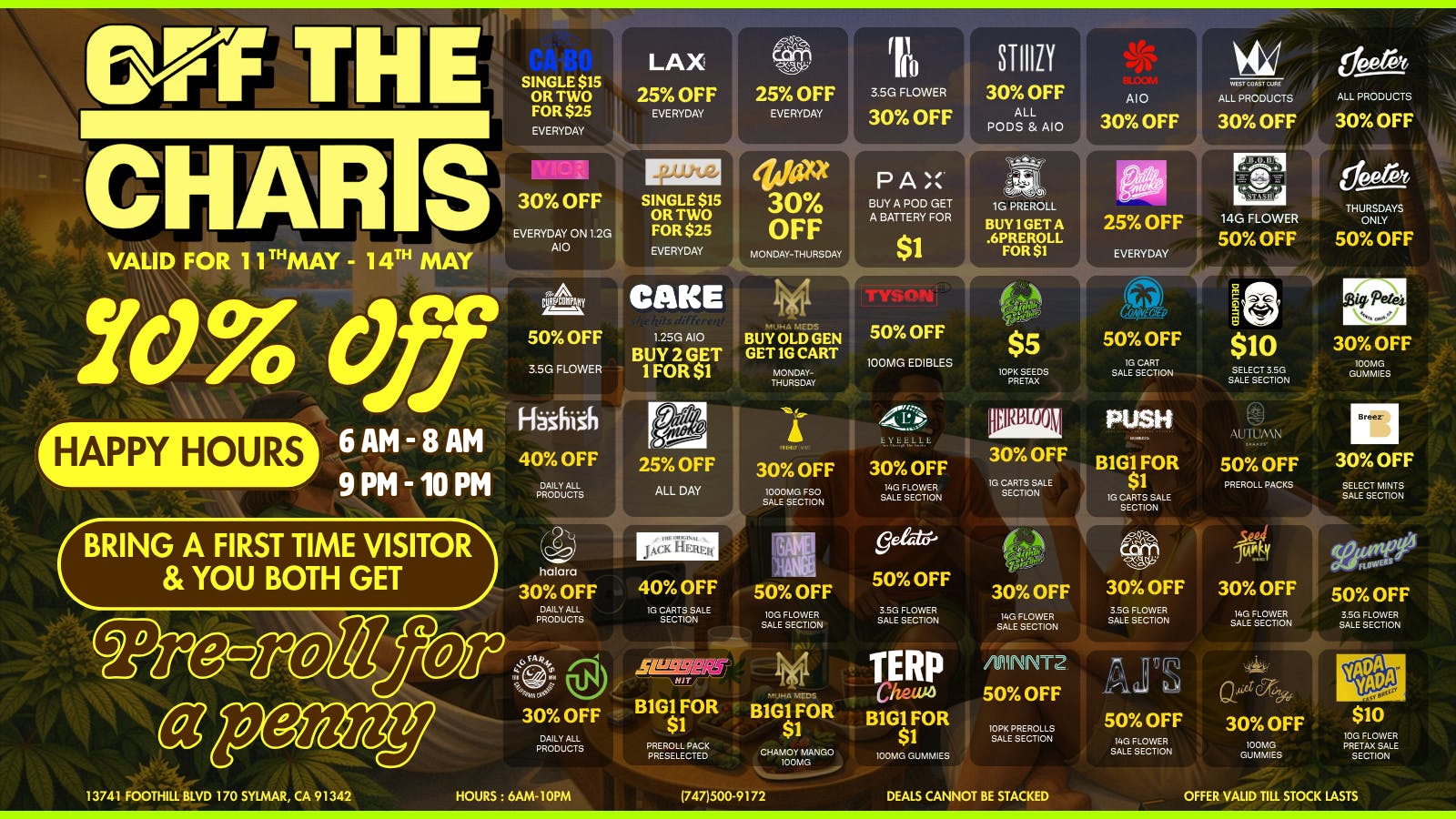 Off the Charts - Sylmar Smokin’ Hot Weekday Deals 🤷🏽‍♀️