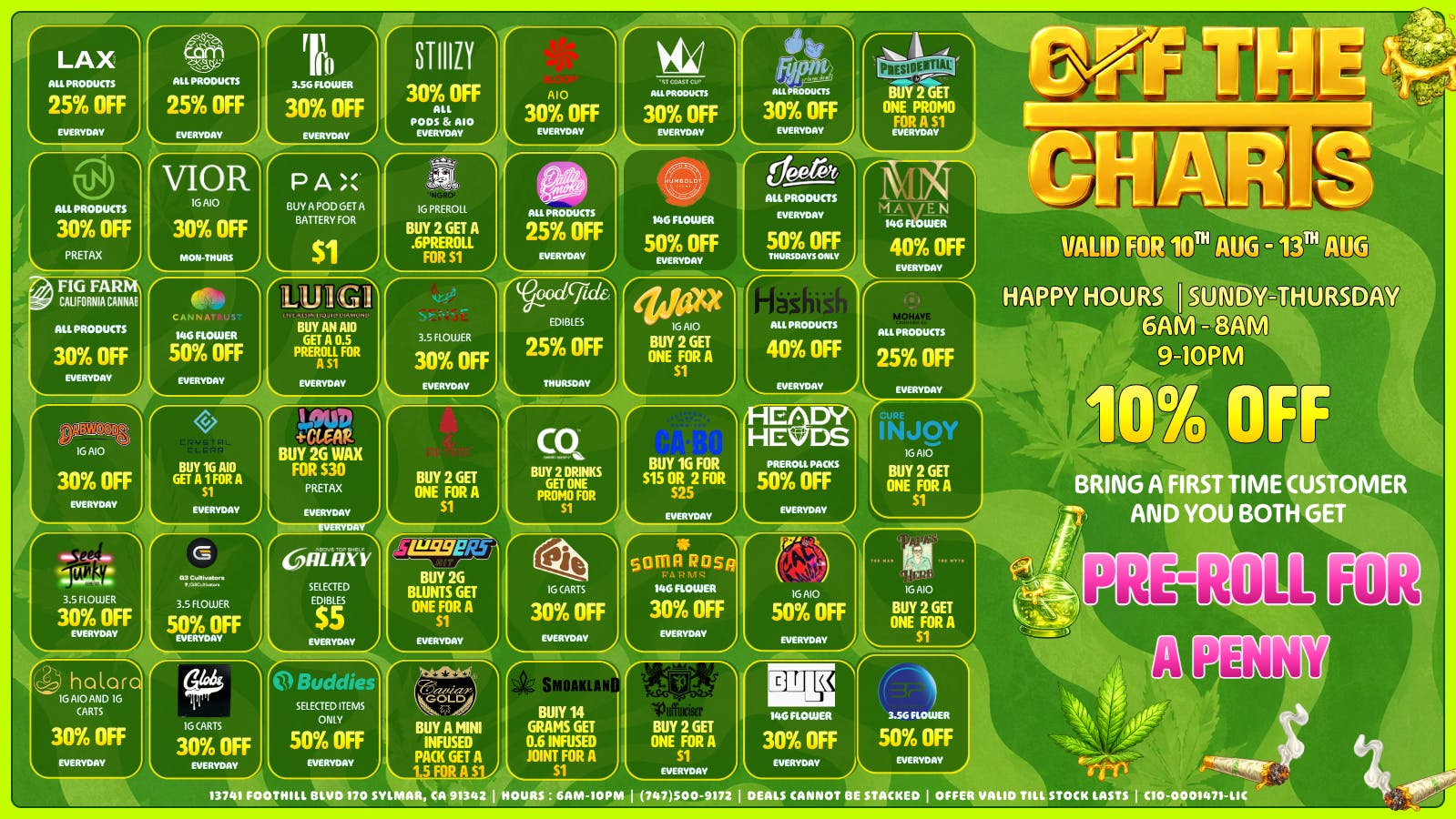 Off the Charts - Sylmar Smokin’ Hot Weekday Deals 🤷🏽‍♀️