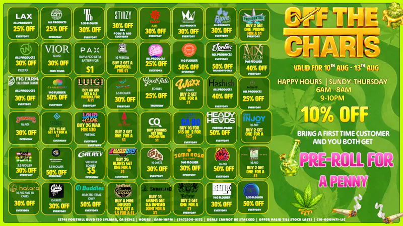 Off the Charts - Sylmar Smokin’ Hot Weekday Deals 🤷🏽‍♀️