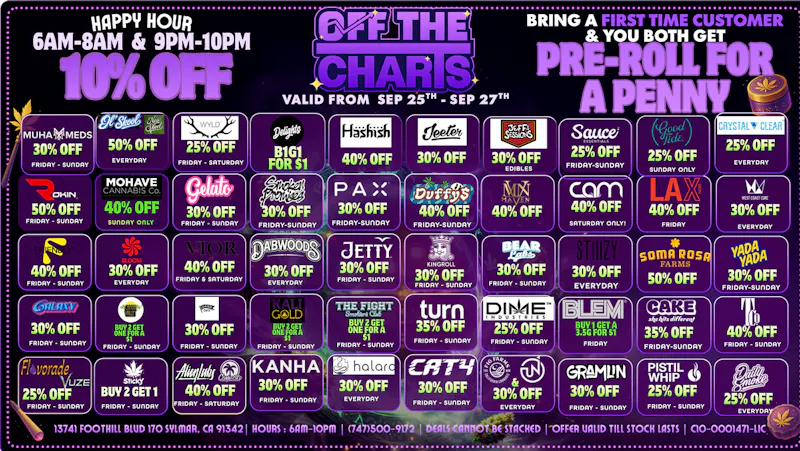 Off the Charts - Sylmar GOOD VIBES GOOD DEALS!