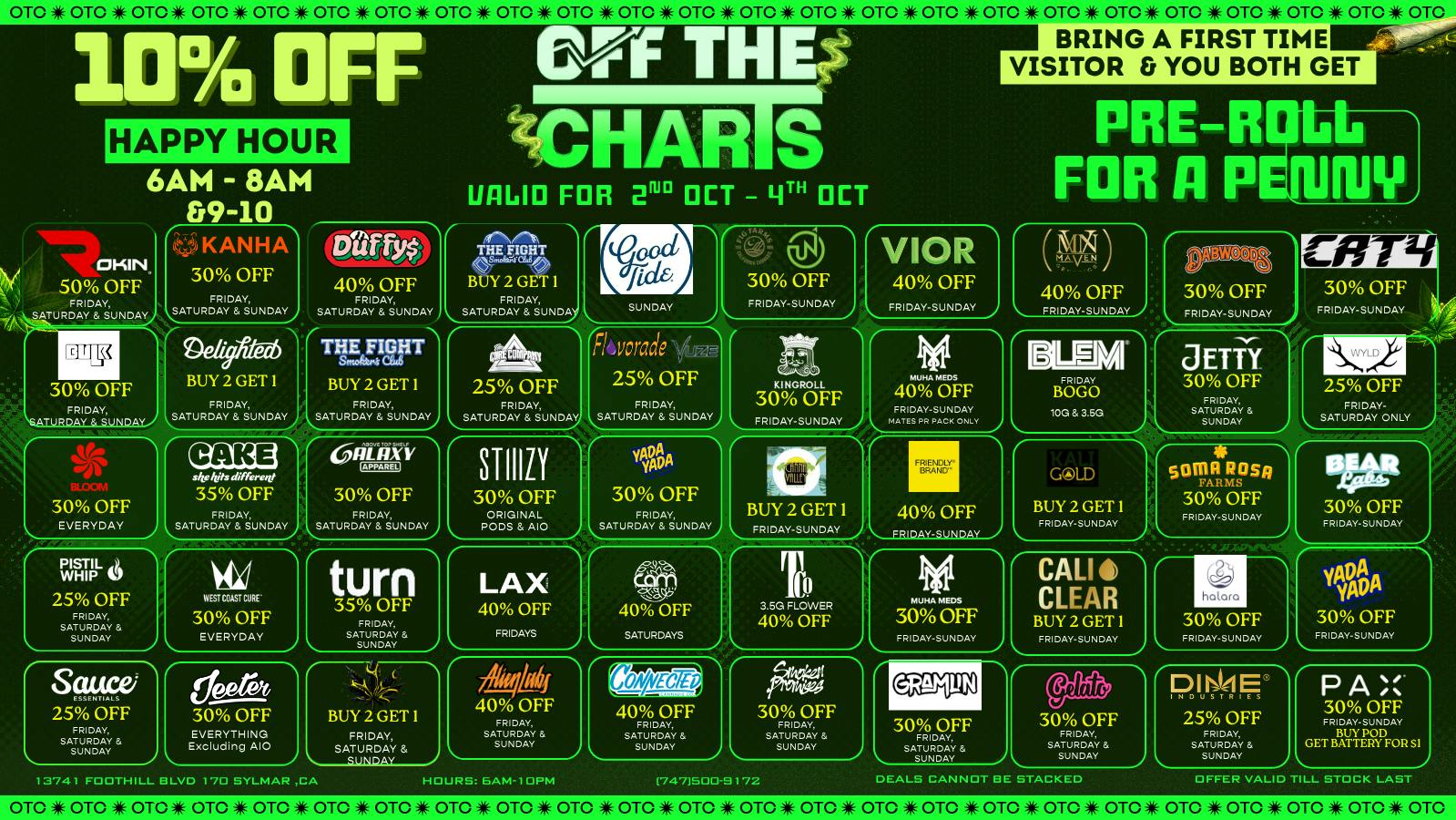 Off the Charts - Sylmar Smokin Hot Weekend Deals!!!!!