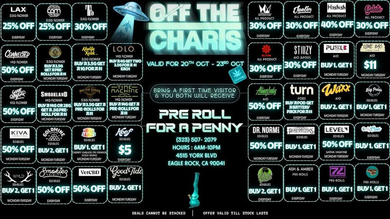 Off The Charts - Eagle Rock BEST DEALS IN LA!!