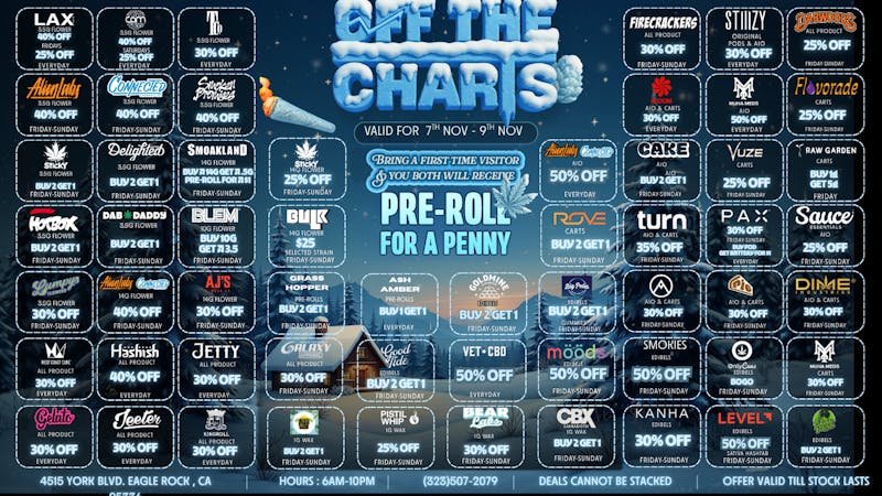 Off The Charts - Eagle Rock BLAZIN DEALS @ OTC EAGLE ROCK