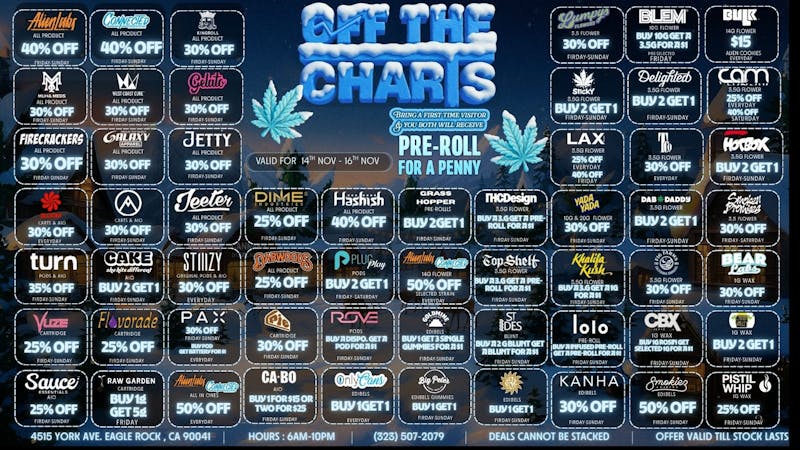 Off The Charts - Eagle Rock BEST DEALS IN LA!!