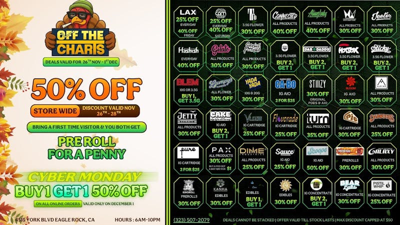 Off The Charts - Eagle Rock BEST DEALS IN LA!!